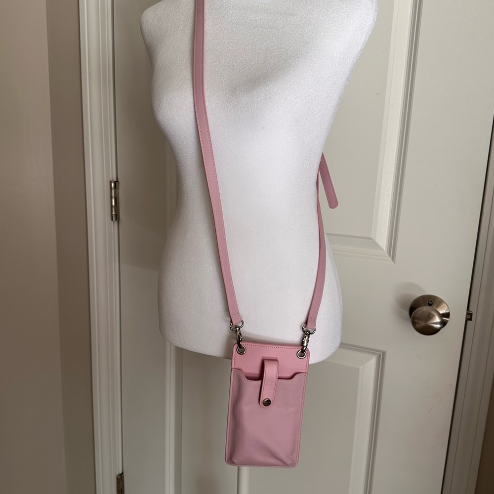 Lightly Used Credit Card and Phone Cross Body Wallet -Pink